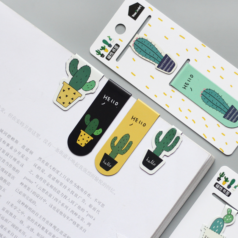 Bookmark Magnetic Clip - Cute Cactus Magnetic Bookmarks Paper Clip