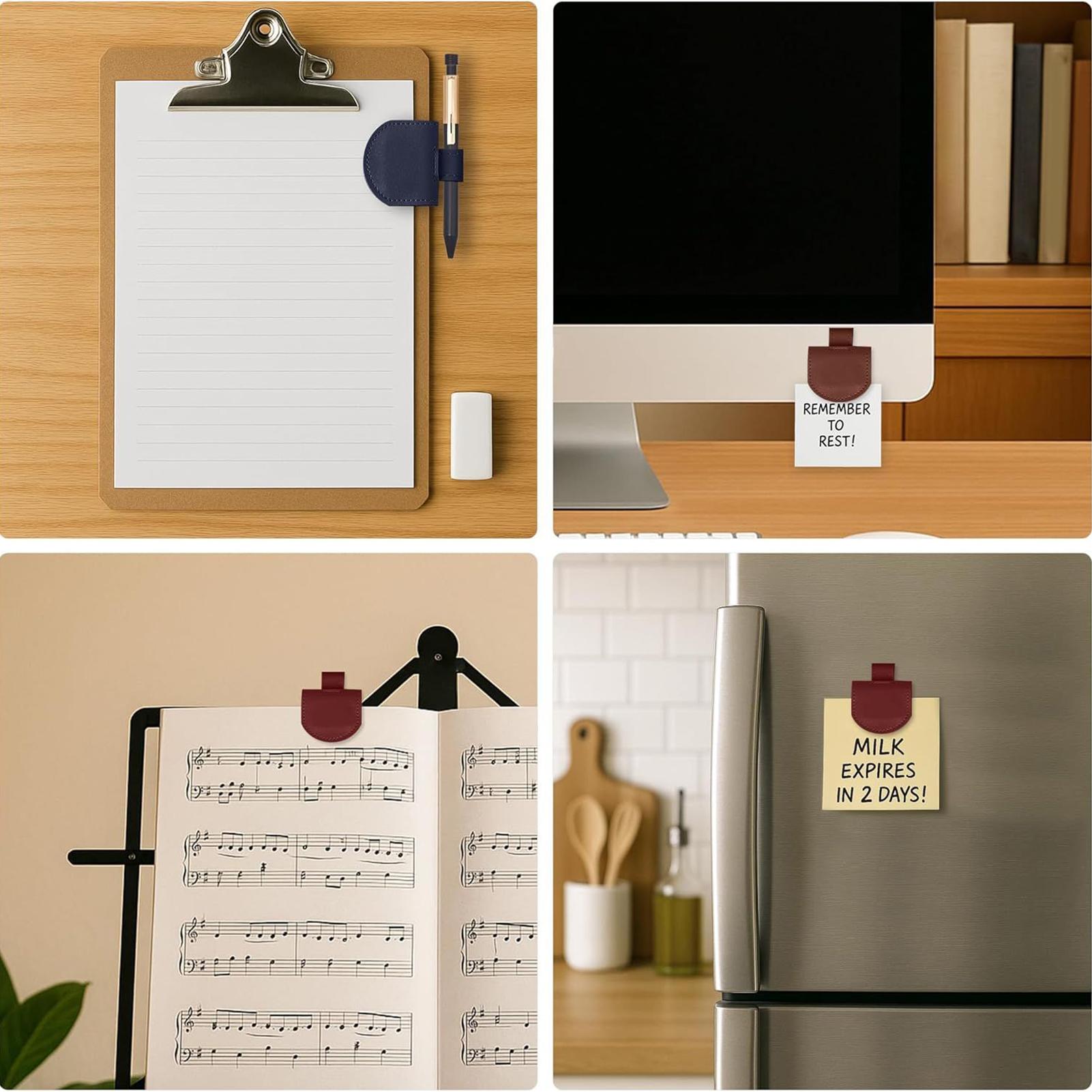 Bookmark Magnetic Clip - Magnetic Pen Holder Bookmark Leather Magnetic