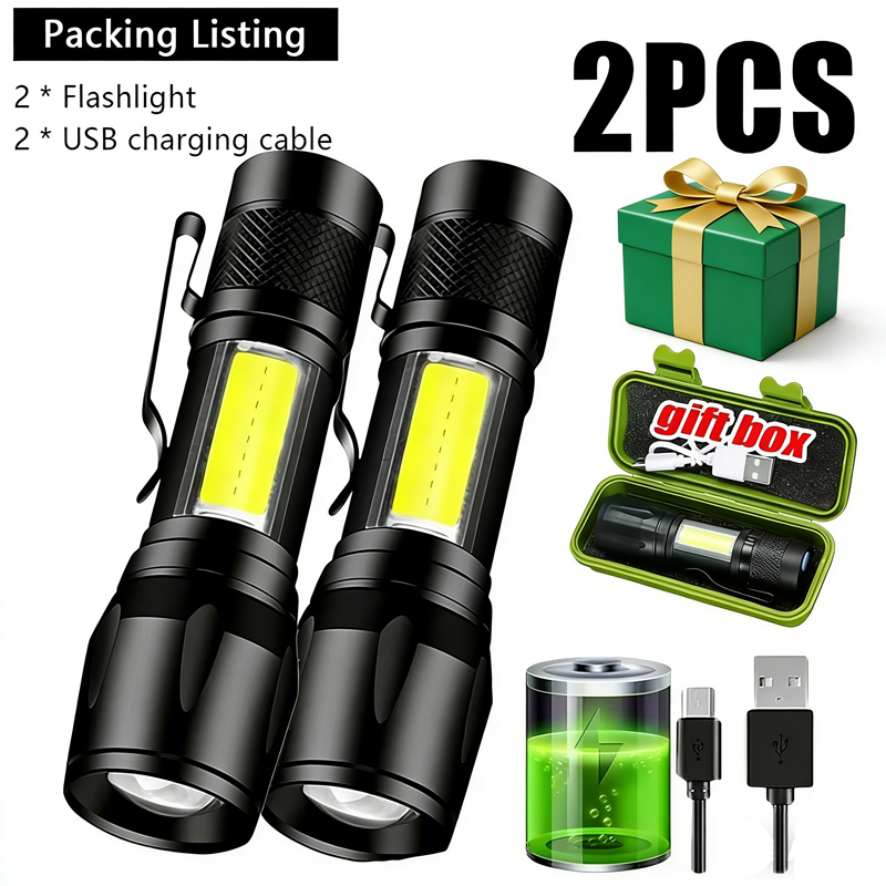 Stationery Supply - Mini LED Flashlight COB+XPE Portable Torch