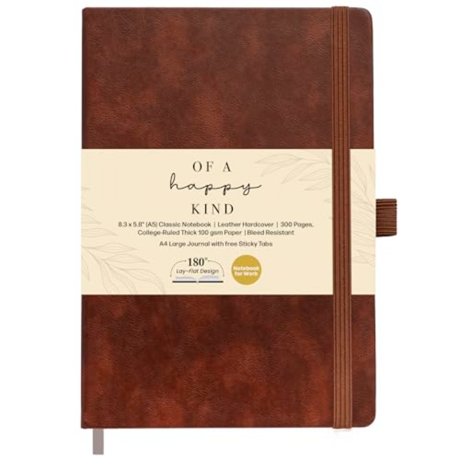 Journal Leather Hardcover - Lined Leather Bound Journal Notebook, Hardcover