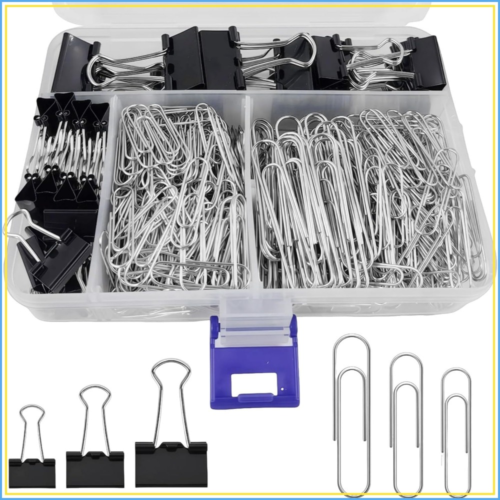 Binder Clip Assorted - 340 Pcs Binder and Paper Clips