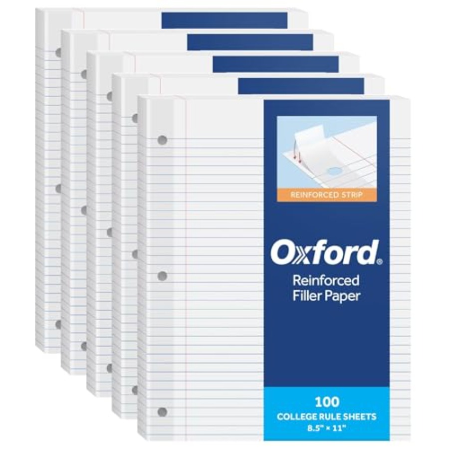 Paper Punch 3 Hole - Reinforced Filler Paper, 8.5 x 11