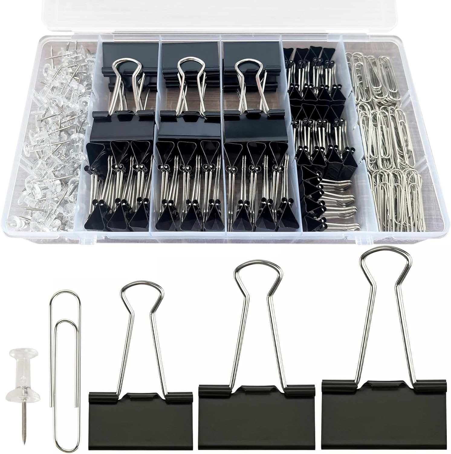 Binder Clip Assorted - 240PCS Office Clips Set: Paperclips, Binder