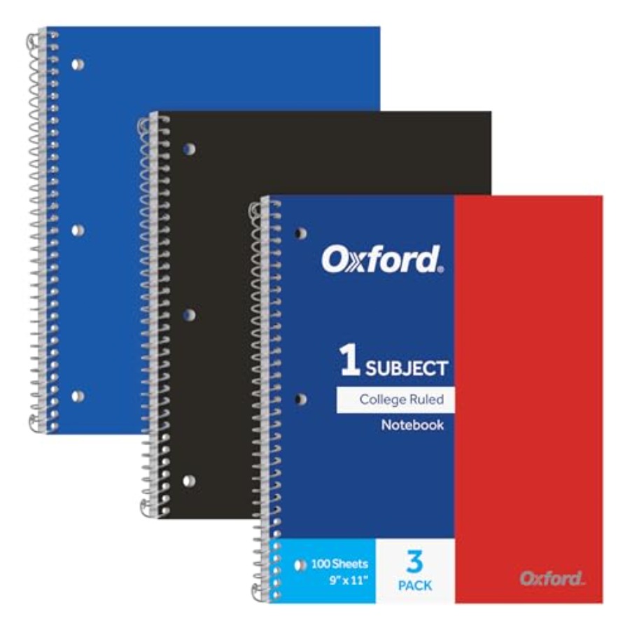 Paper Punch 3 Hole - Spiral Notebooks, 1 Subject, College Ruled
