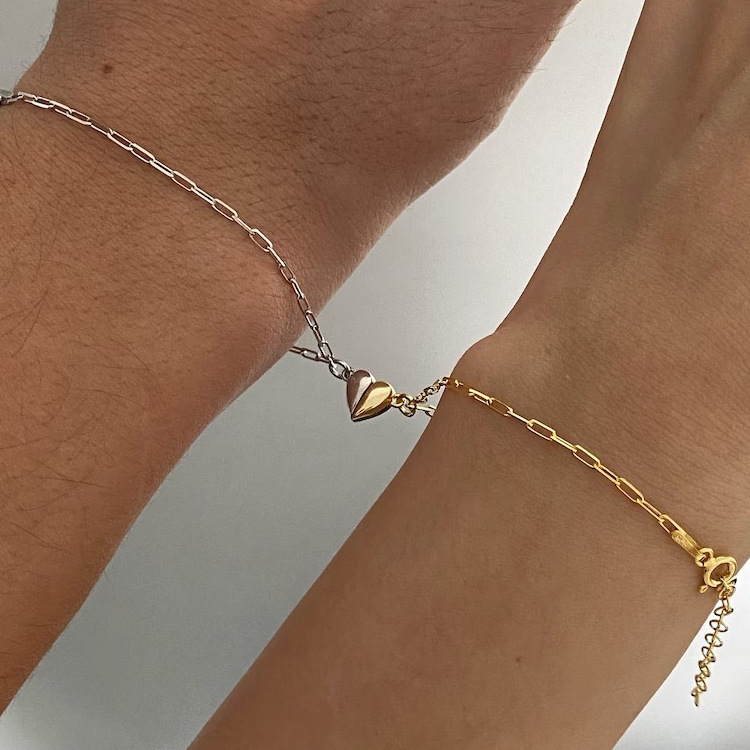 Magnetic Heart Couple Bracelet - Paperclip Magnetic Set reseña y precio