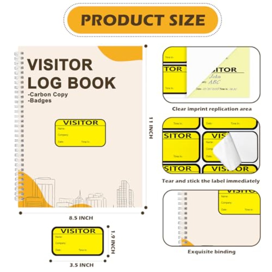 Pack Visitor Badges with Carbo - Carbon Copy Book reseña y precio