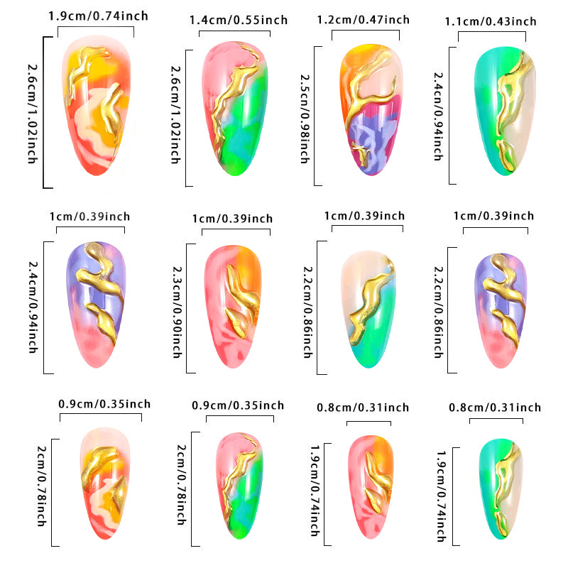 Press on Nails Almond Shaped M - Glue Stick Pack reseña y precio