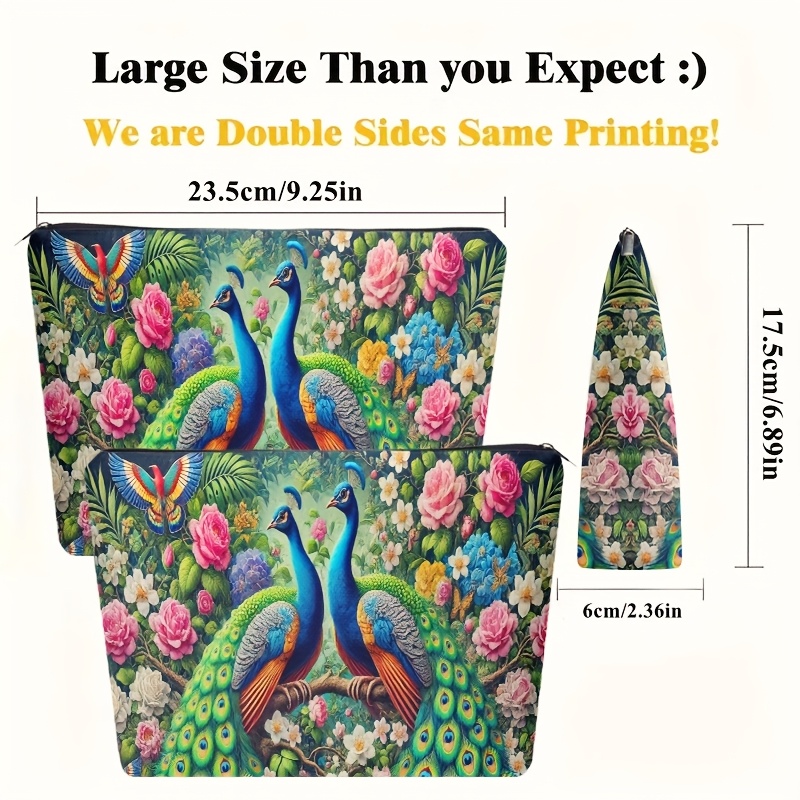 Cosmetic bag 1 piece, peacock  - Ideal Stationery & Office Supply reseña y precio