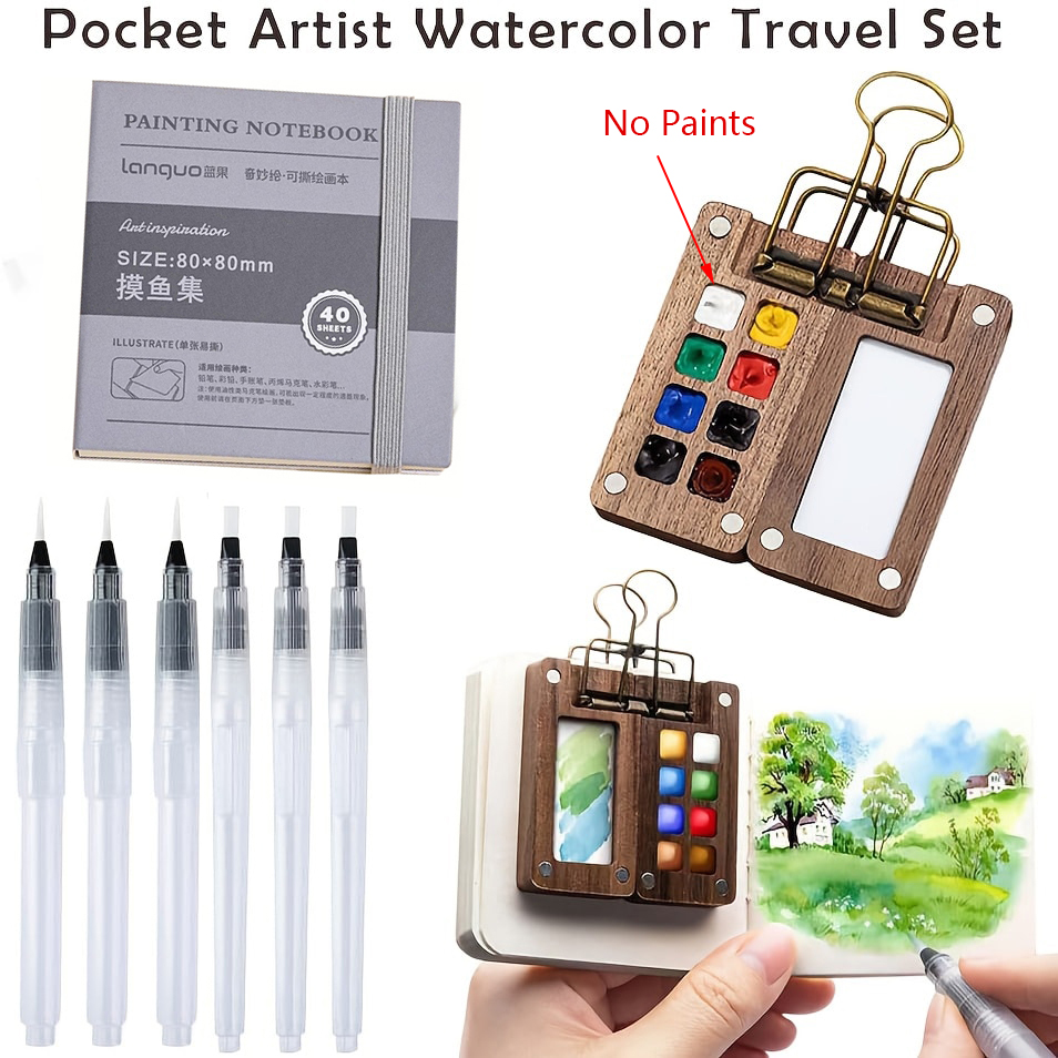 Portable Watercolor Set Travel - Binder Clip Assorted reseña y precio