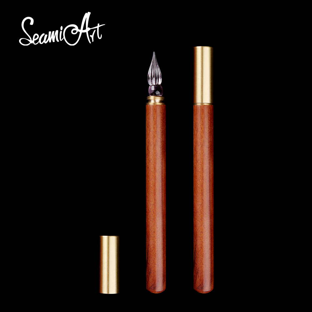 SeamiArt 1pc Wood Handle Glass - Stationery Supplier reseña y precio