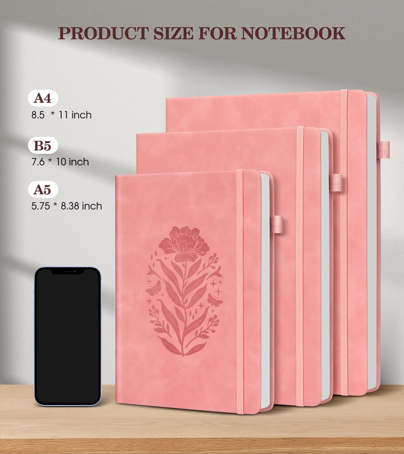 A5 Pink Hardcover Leather Jour - Journal Leather Hardcover reseña y precio