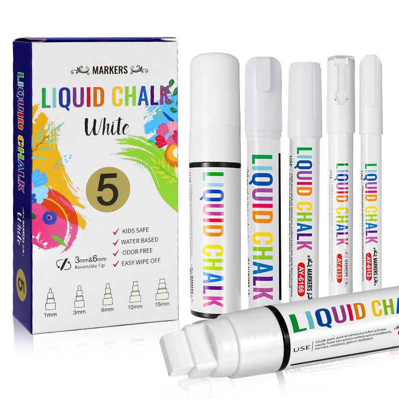 5pcs/set White Chalk Markers L - Correction Fluid White reseña y precio