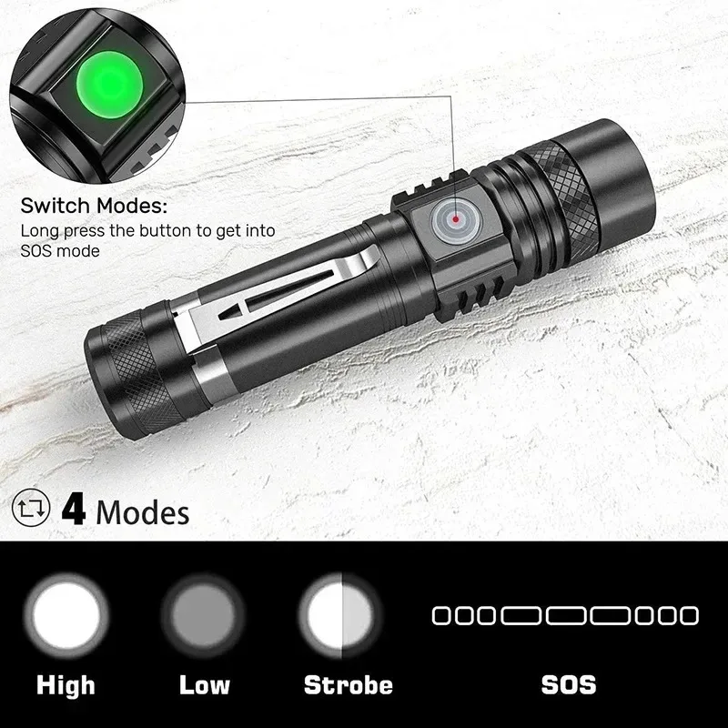 T6 LED Rechargeable Flashlight - Stationery Supply reseña y precio
