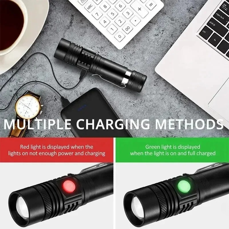 T6 LED Rechargeable Flashlight - Stationery Supply reseña y precio