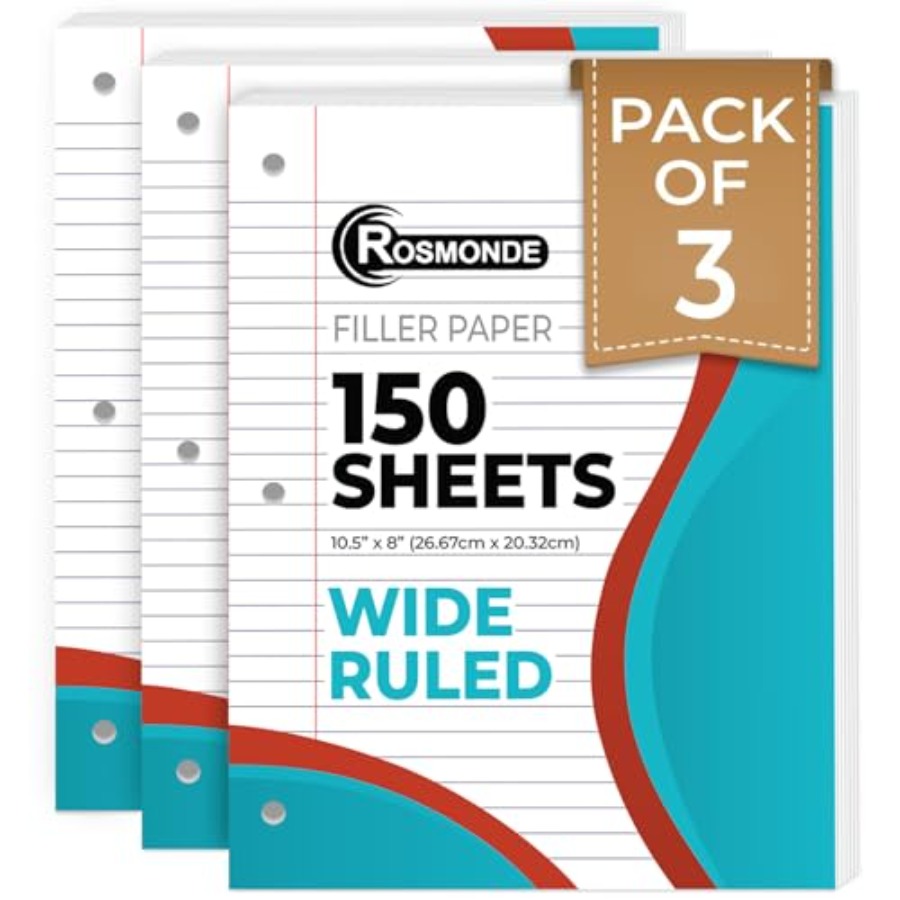 Loose Leaf Paper, 450 Sheets,, - Paper Punch 3 Hole reseña y precio