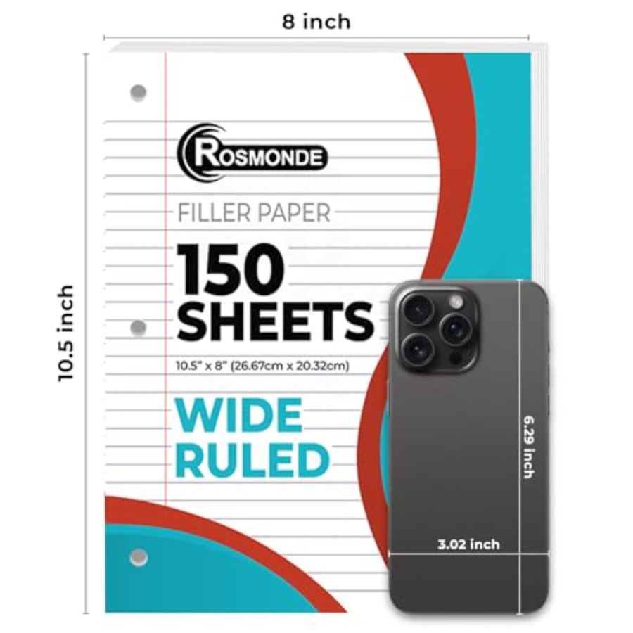 Loose Leaf Paper, 450 Sheets,, - Paper Punch 3 Hole reseña y precio