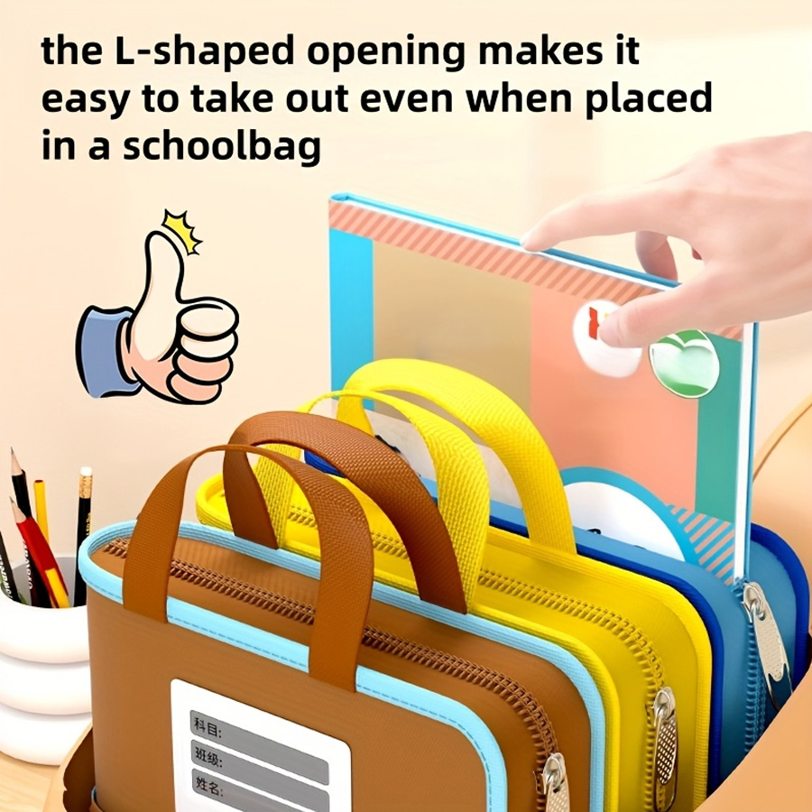 L-shaped A4 file bag, large op - Stationery Supplier reseña y precio