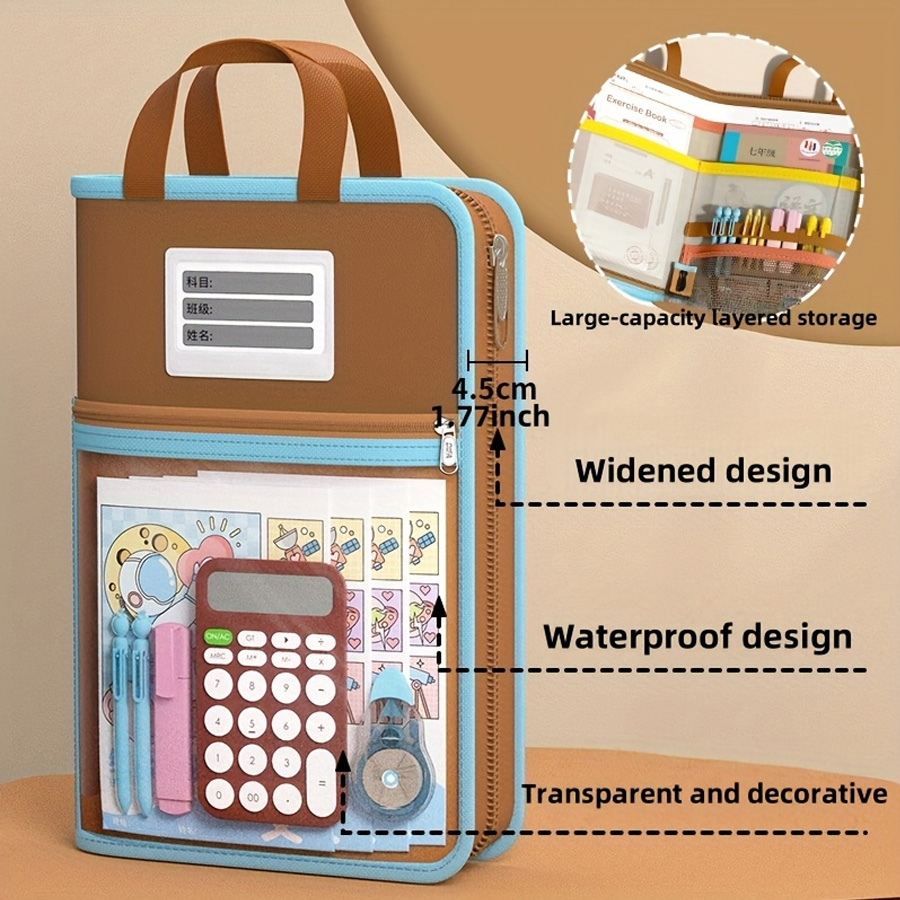 L-shaped A4 file bag, large op - Stationery Supplier reseña y precio