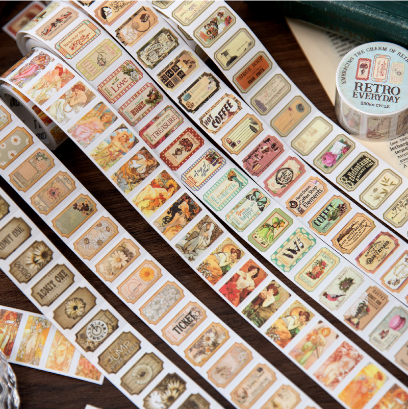 25mm*2m Vintage Letter Washi D - Washi Tape Set reseña y precio