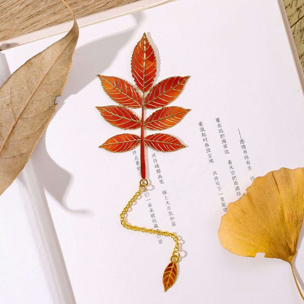 Metal Leaves Bronzing Bookmark - Stationery And Office Supply Chain reseña y precio