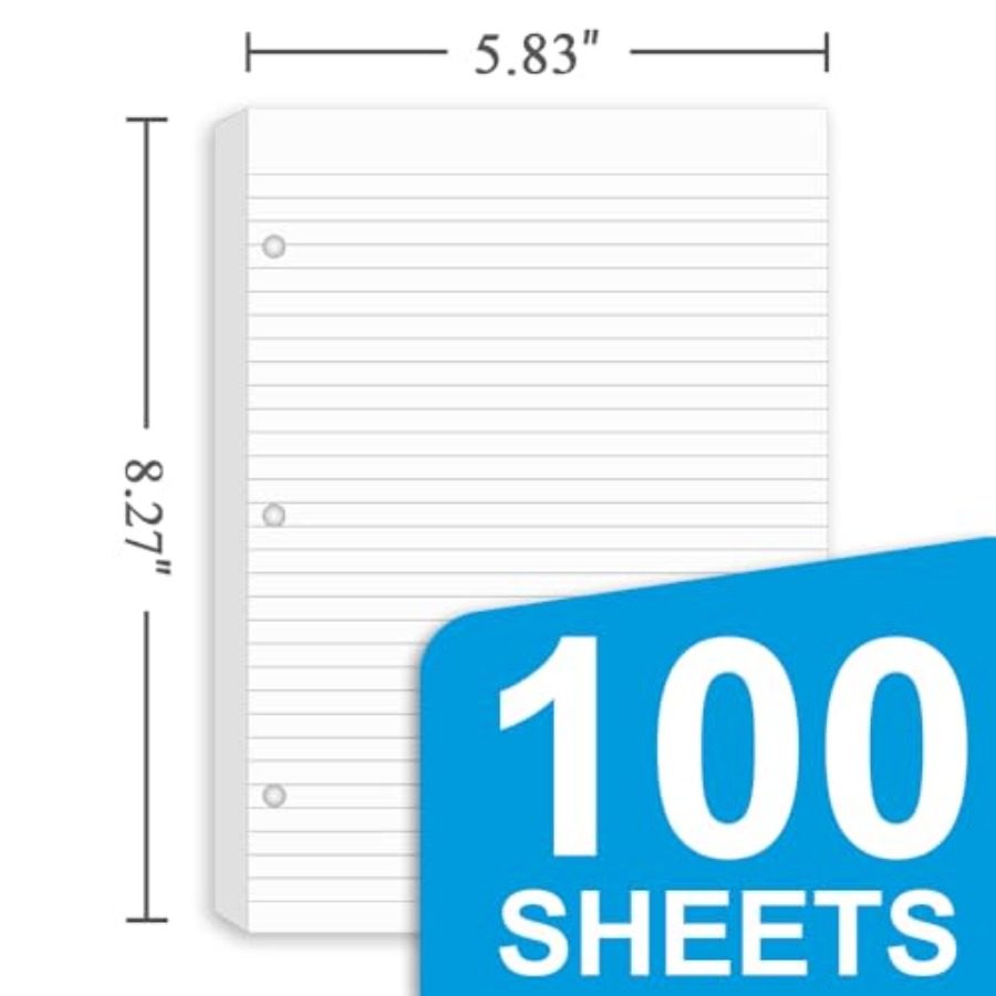 3 Pack Half Letter Lined Paper - Paper Punch 3 Hole reseña y precio