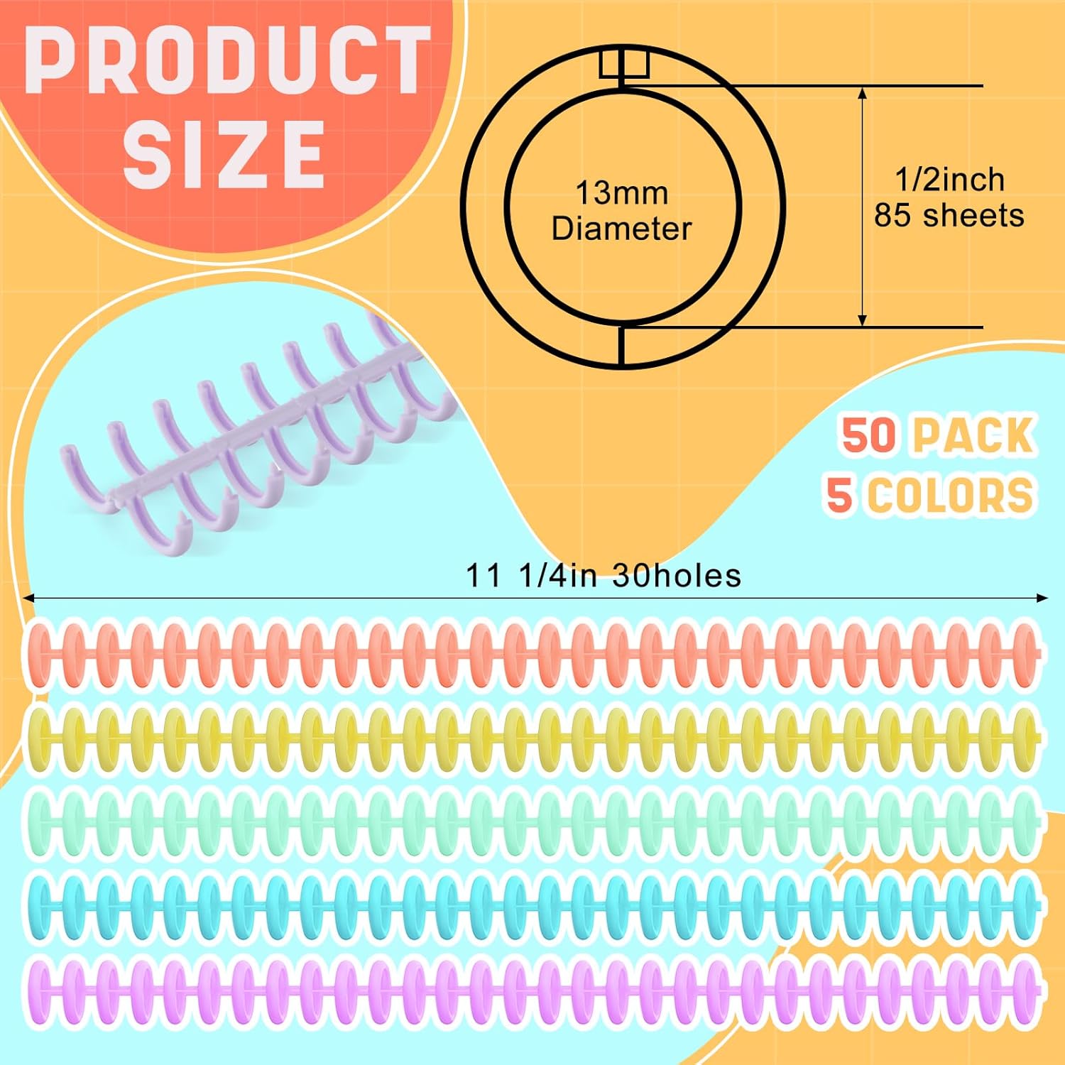 50 Pcs Comb Binding Spines 1/2 - Binding Comb Plastic reseña y precio