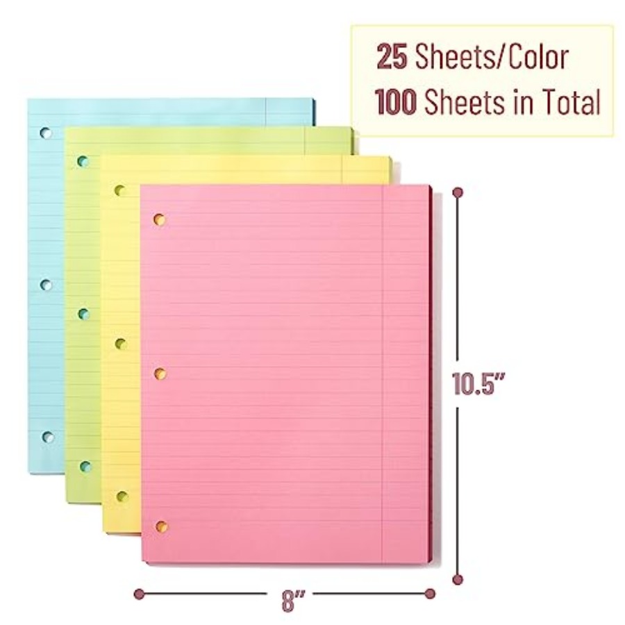 Mr. Pen- Colored Loose Leaf Pa - Paper Punch 3 Hole reseña y precio