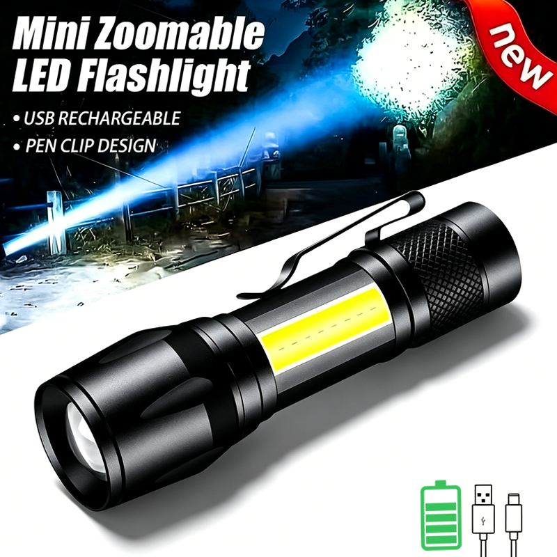 Mini LED Flashlight COB+XPE Po - Stationery Supply reseña y precio