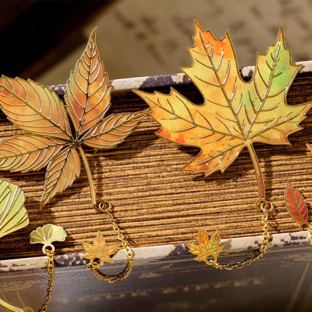 Metal Leaves Bronzing Bookmark - Stationery And Office Supply Chain reseña y precio