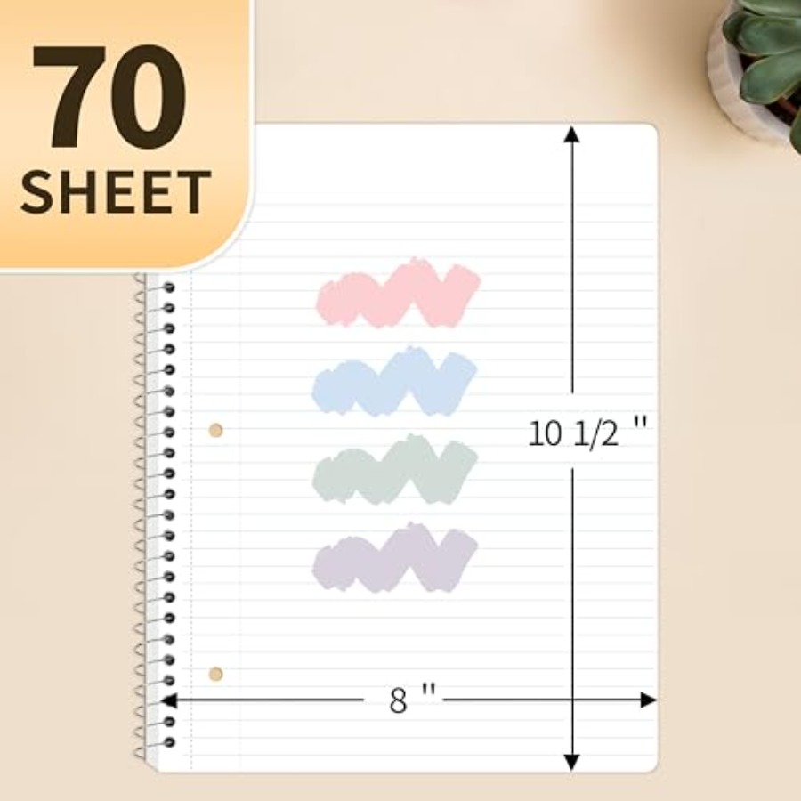 Spiral Notebooks, 1-Subject, 4 - Paper Punch 3 Hole reseña y precio