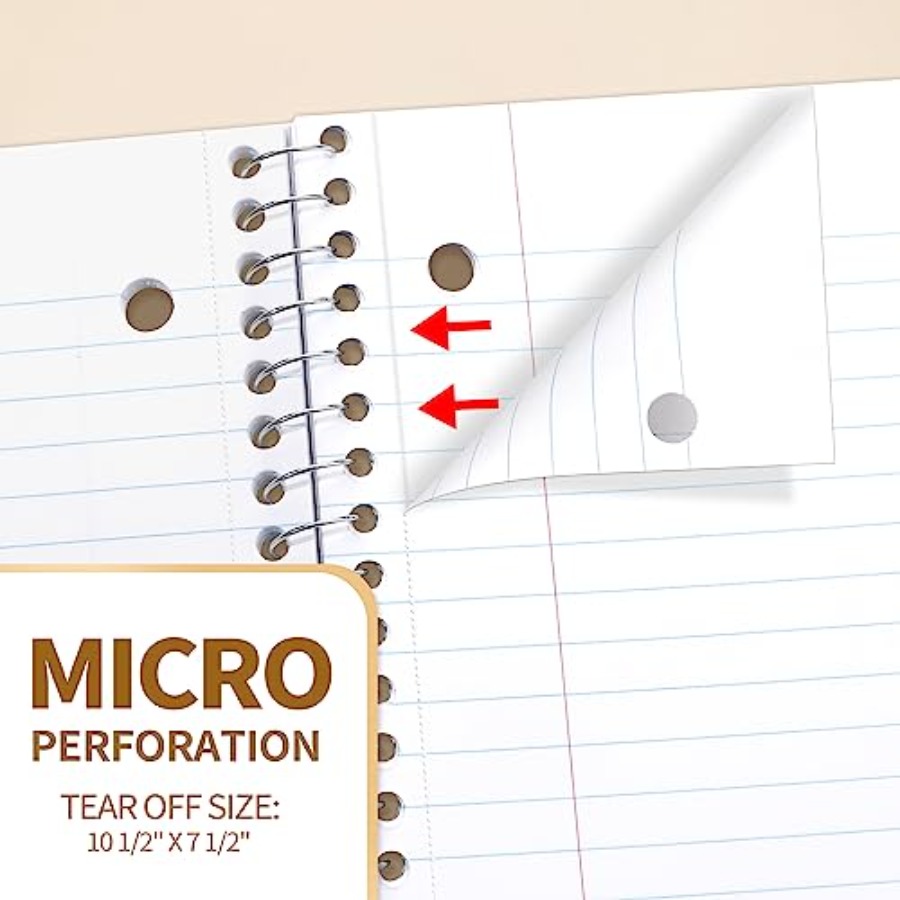 Spiral Notebooks, 1-Subject, 4 - Paper Punch 3 Hole reseña y precio