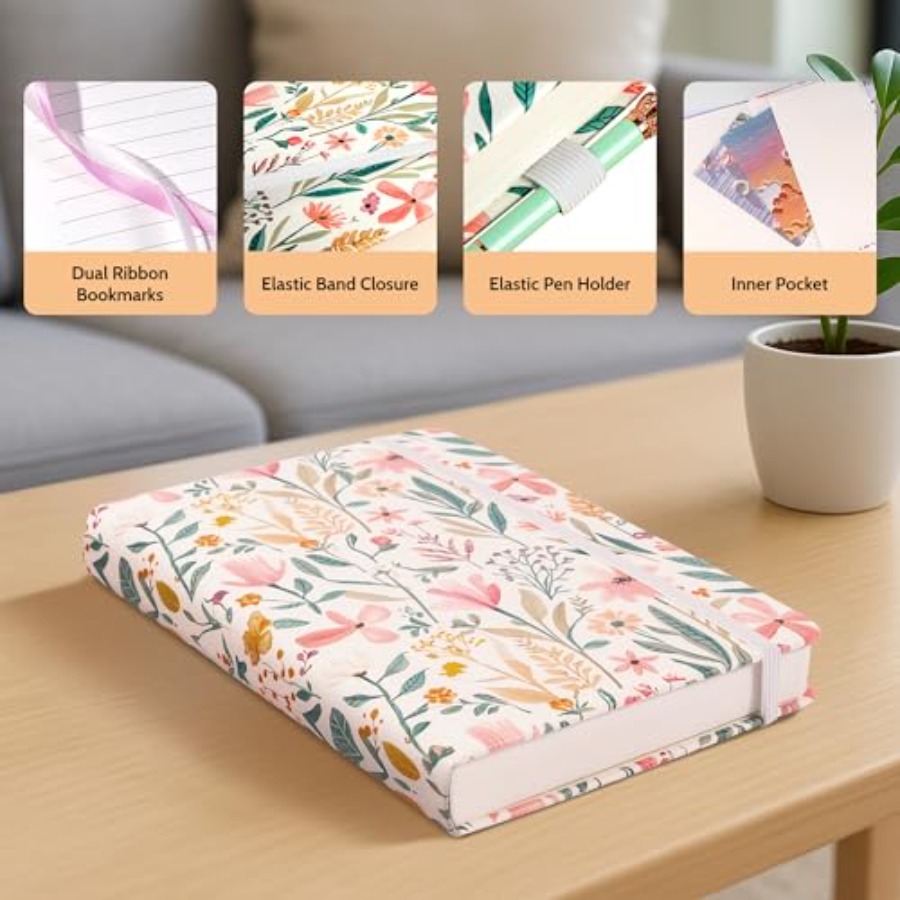 Floral Lined Journal for Women - Journal Leather Hardcover reseña y precio