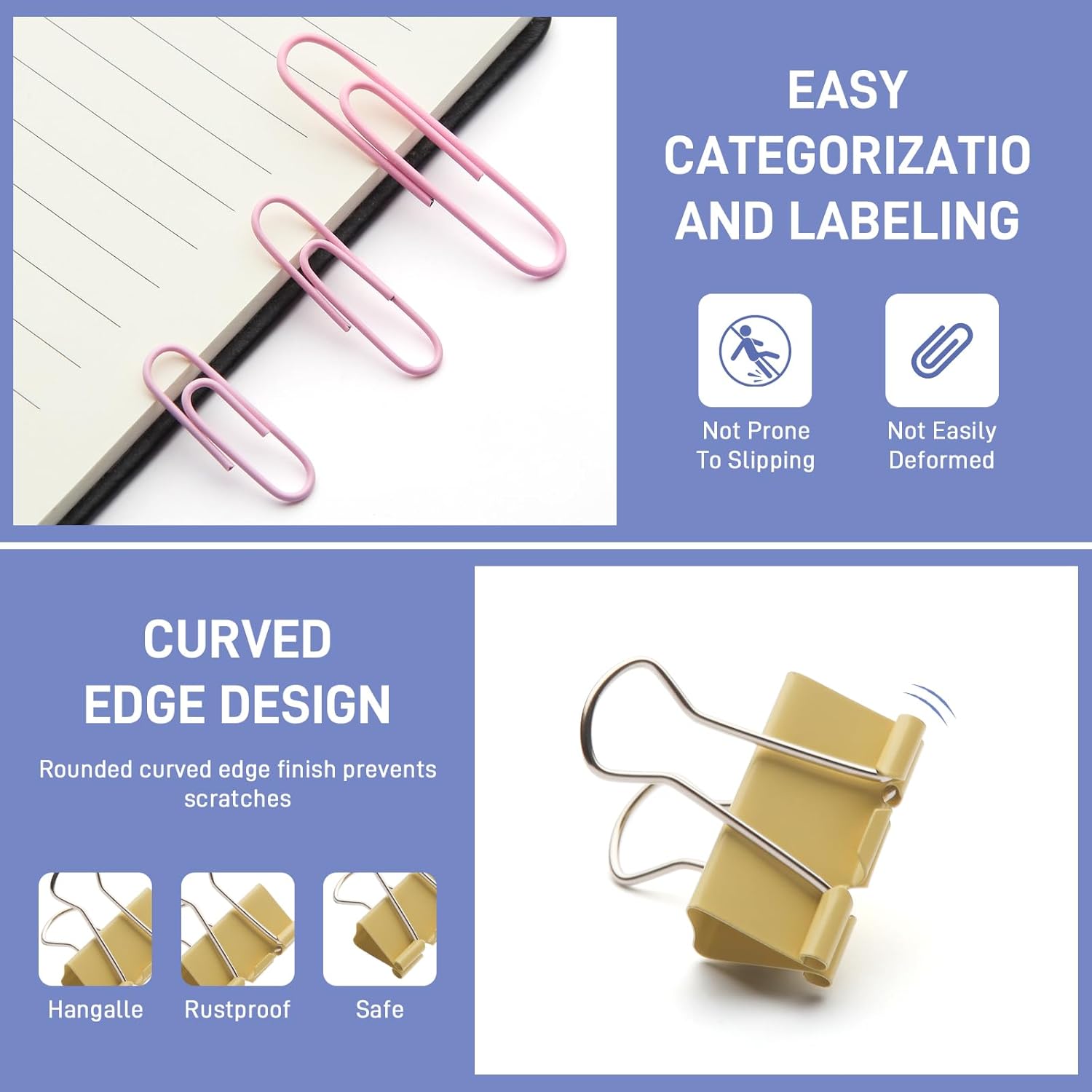 240PCS Colored Assorted Paper  - Binder Clip Assorted reseña y precio