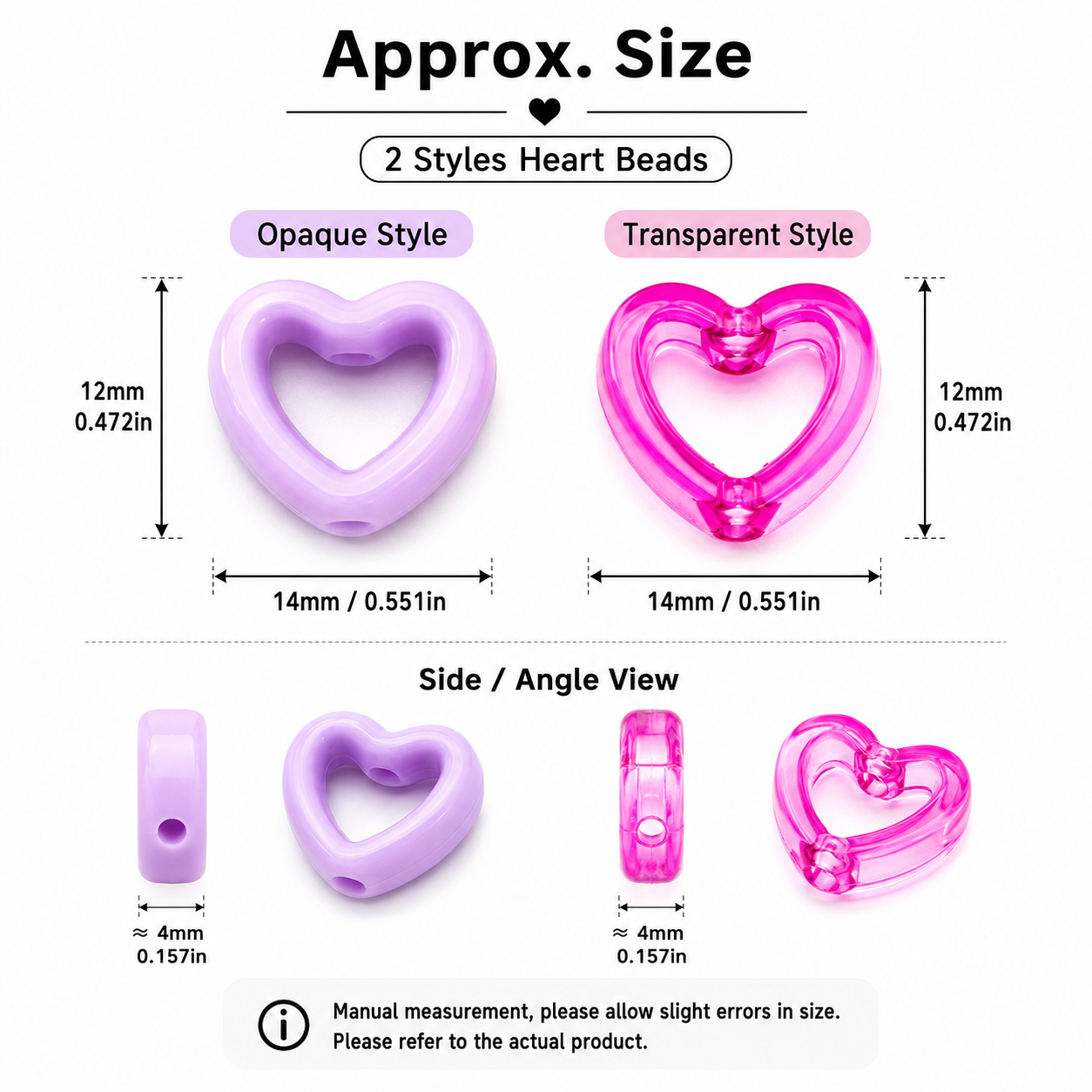 30Pcs Multicolor Clear Heart A - Stationery Warehouse reseña y precio