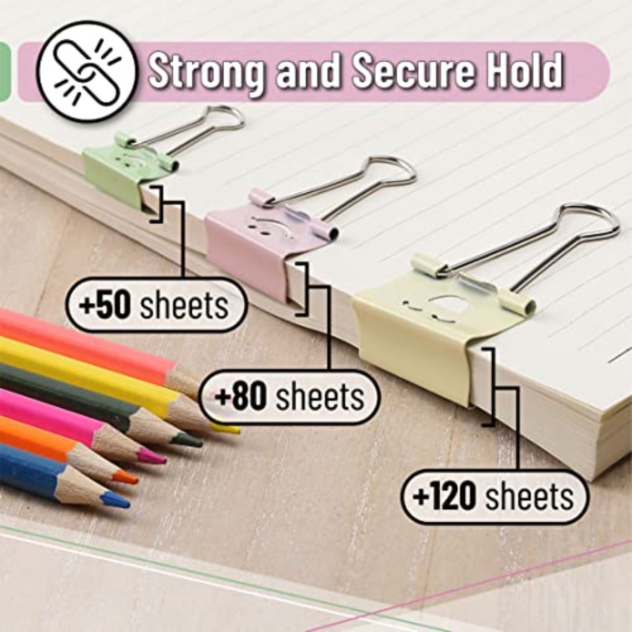 - Cute Binder Clips, 80 pcs, A - Binder Clip Assorted reseña y precio