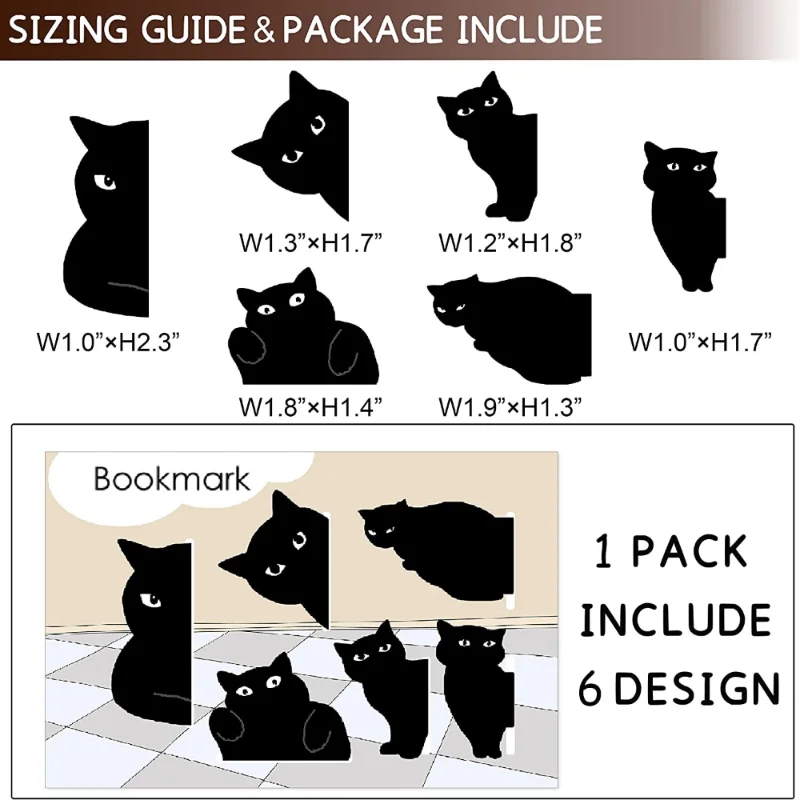 6 Pcs/set Cute Cat Magnet Book - Paperclip Magnetic Set reseña y precio