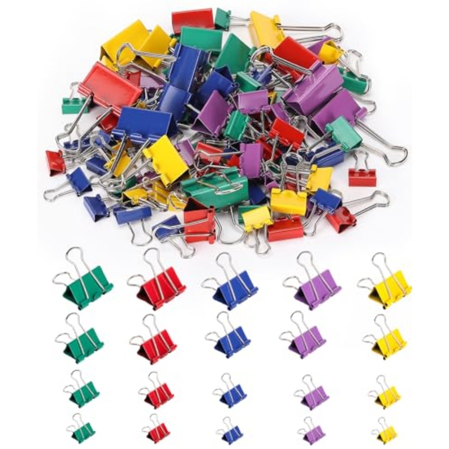 - Metal Binder Clips, 100 pcs, - Binder Clip Assorted reseña y precio