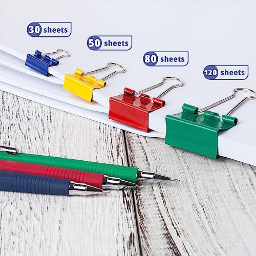- Metal Binder Clips, 100 pcs, - Binder Clip Assorted reseña y precio