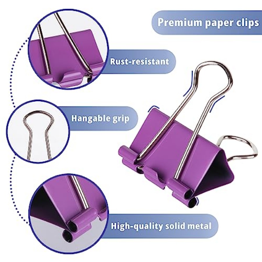- Metal Binder Clips, 100 pcs, - Binder Clip Assorted reseña y precio