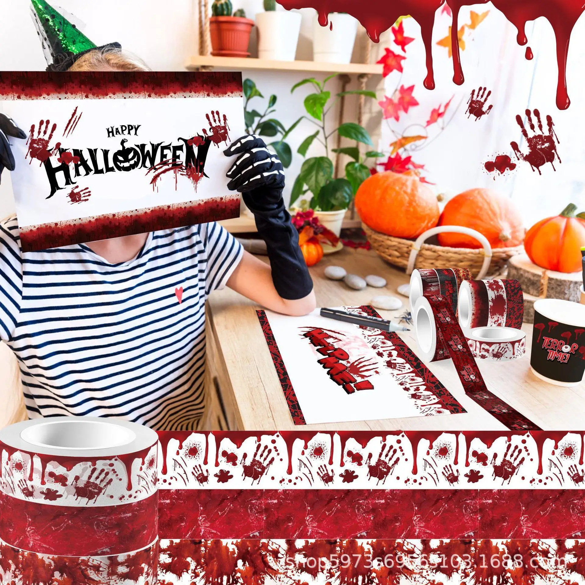 Halloween Bloody Hand Bleeding - Washi Tape Set reseña y precio
