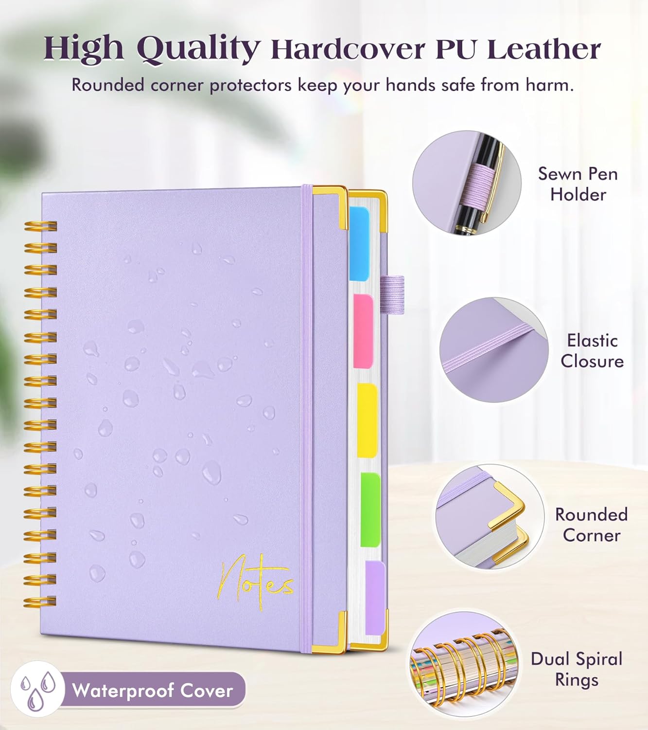 Spiral Notebook Journal with R - Journal Leather Hardcover reseña y precio