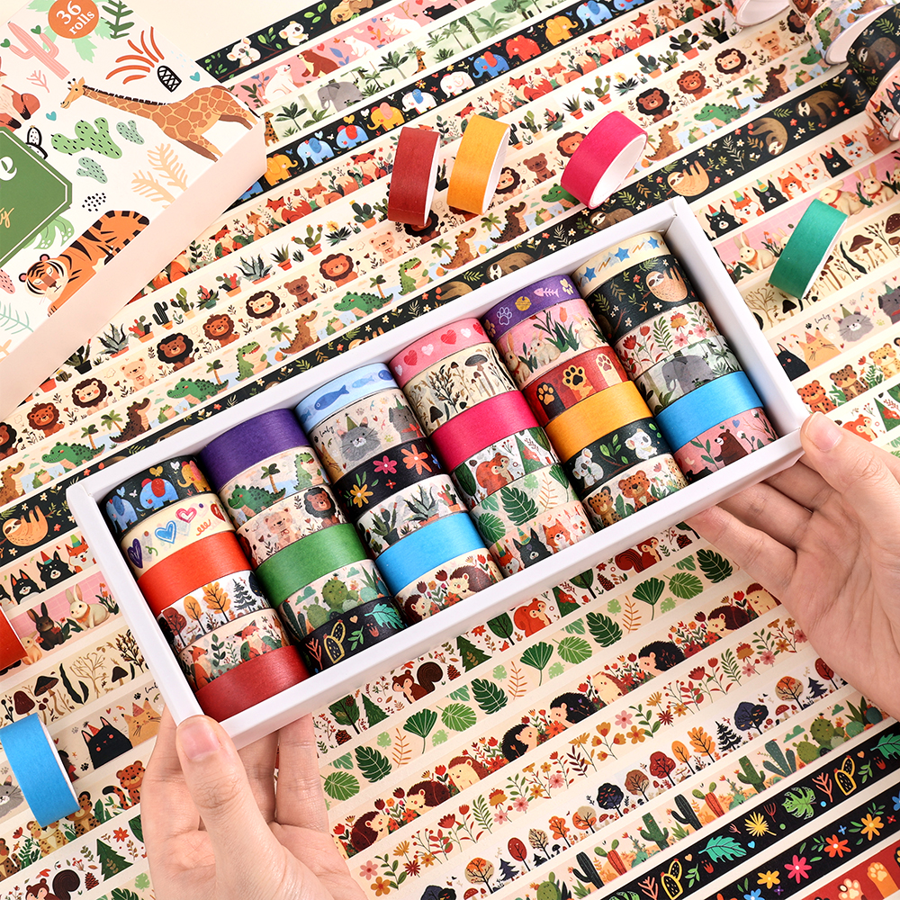 36 Rolls Vintage Animal Party  - Washi Tape Set reseña y precio
