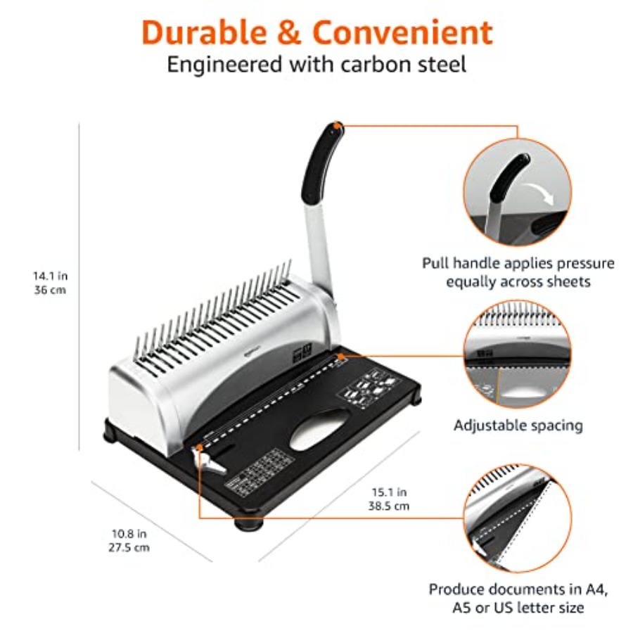 Basics Comb Binding Machine fo - Binding Comb Plastic reseña y precio