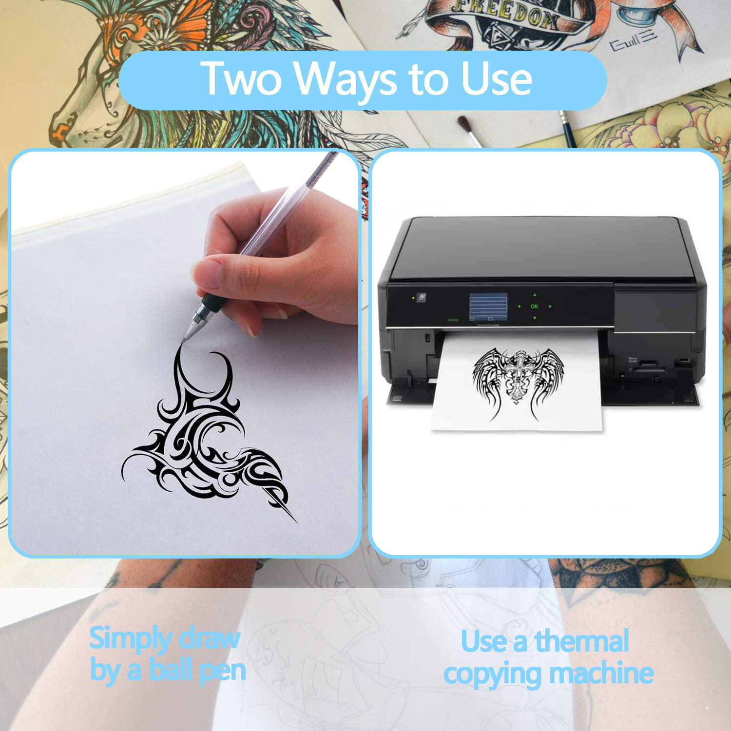 10/50/100Pcs Tattoo Transfer P - Carbon Copy Book reseña y precio