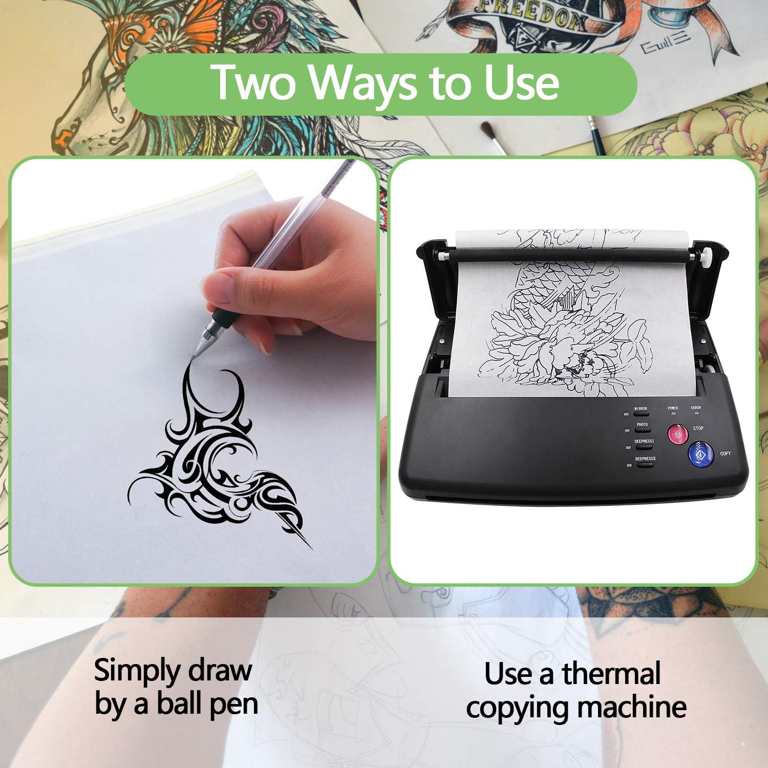 100/50/30/10/5PCS Tattoo Trans - Carbon Copy Book reseña y precio