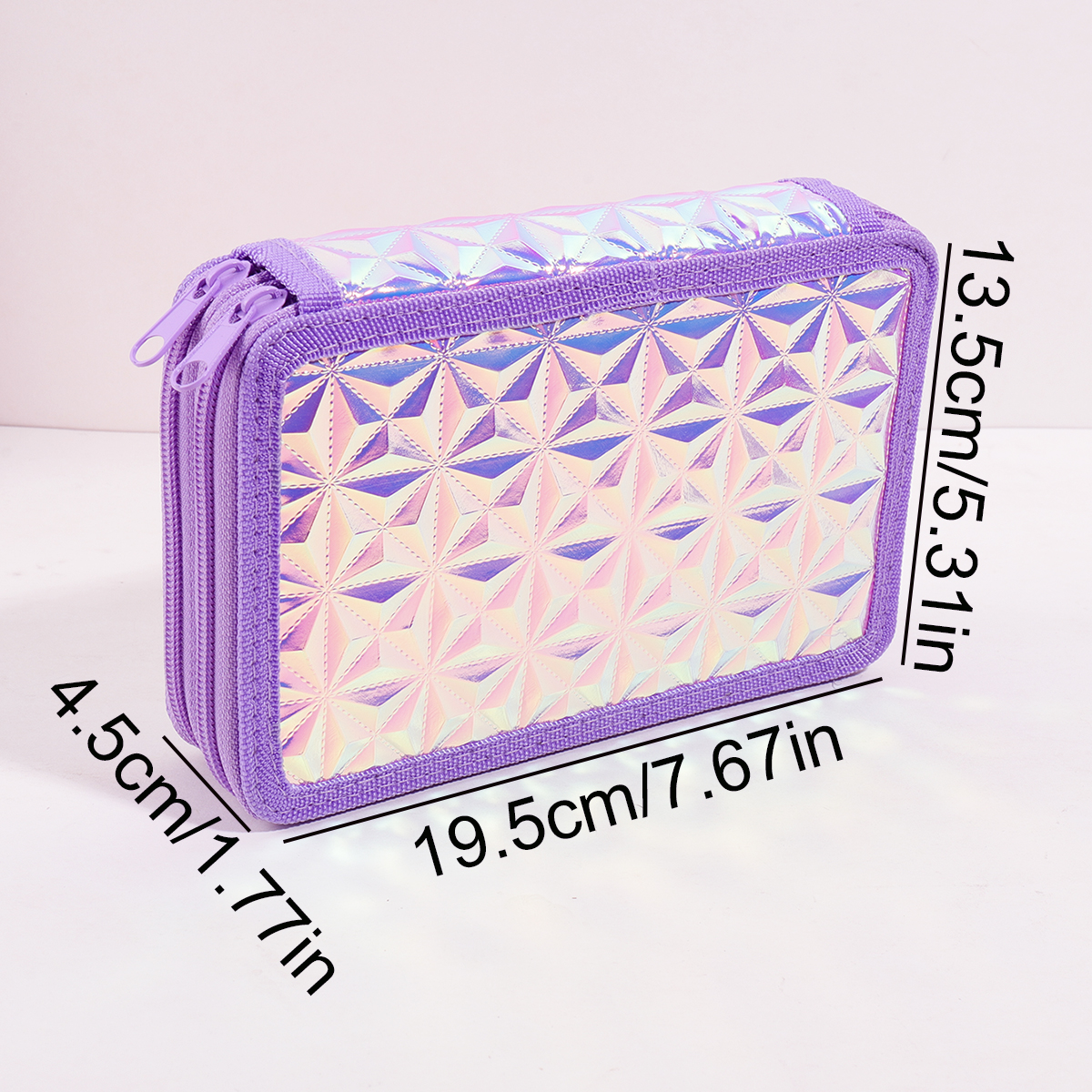 Y2K Purple Holographic Pencil  - Pencil Case Large reseña y precio