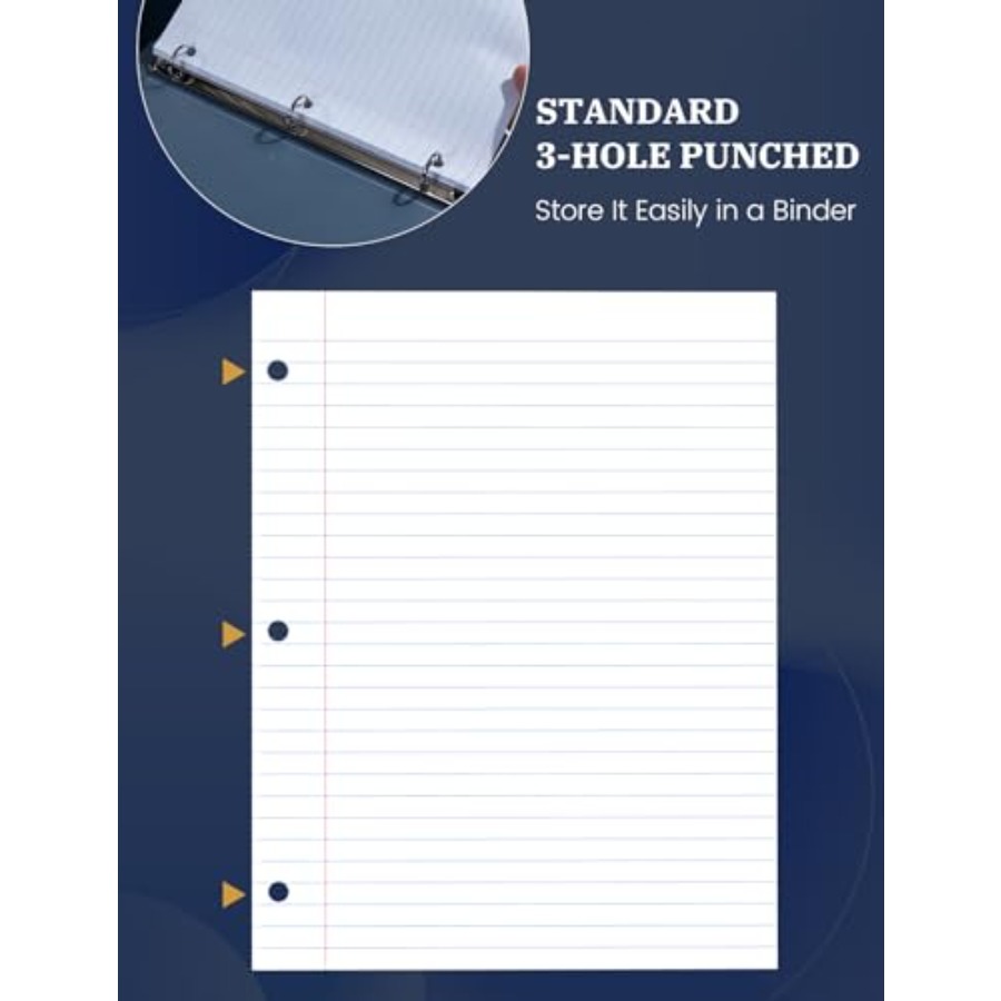Loose Leaf Paper 8.5 x 11, Loo - Paper Punch 3 Hole reseña y precio