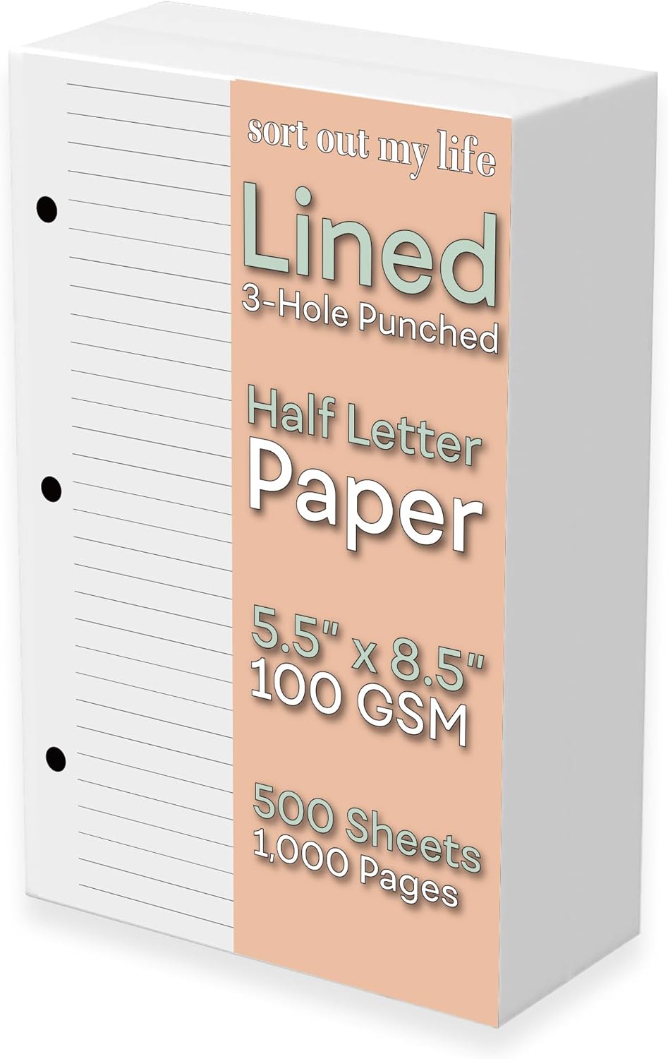 Half Letter Lined Paper, 3-Hol - Paper Punch 3 Hole reseña y precio