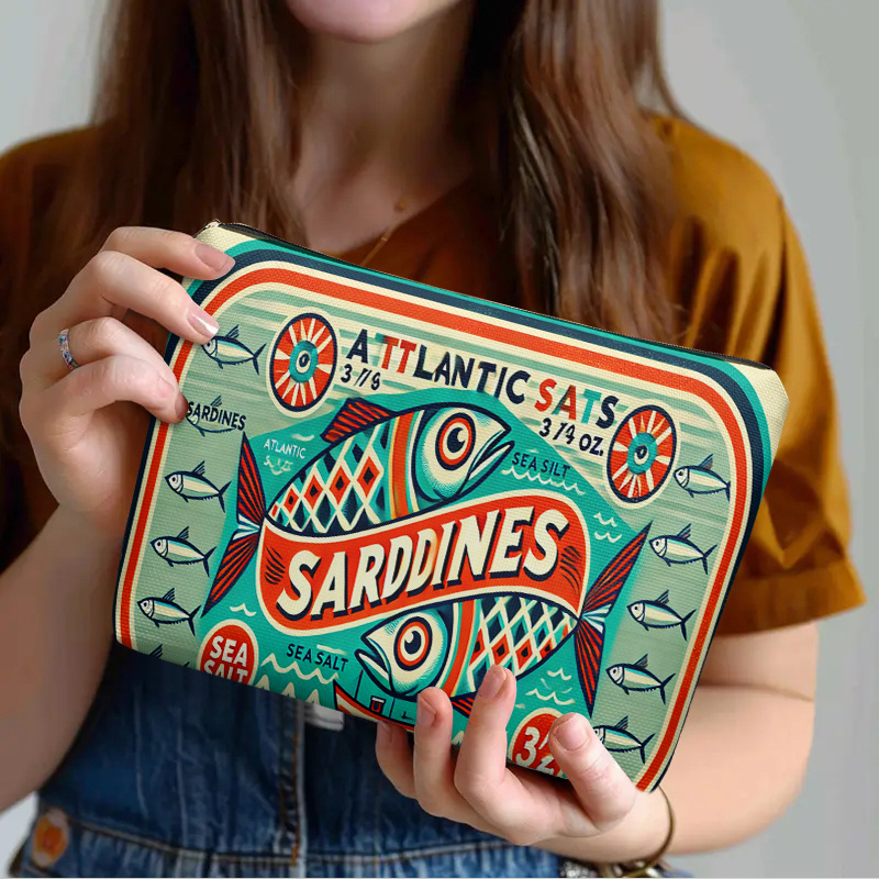 1pc Sardines Chic Zippered Cos - Ideal Stationery & Office Supply reseña y precio