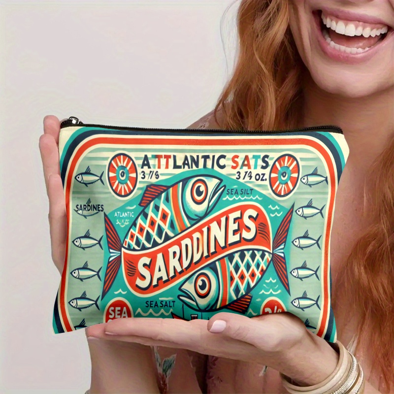 1pc Sardines Chic Zippered Cos - Ideal Stationery & Office Supply reseña y precio